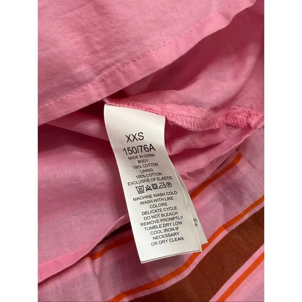 Kate Spade Calais Ruffle Dress Pink Stripe Flutter Belt Size XXS New